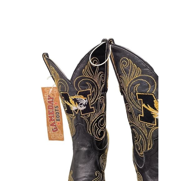 Women’s Mizzou Tiger Embroidered Distressed Gameday Cowgirl Boots, NWT Size 6.5 - Picture 5 of 11